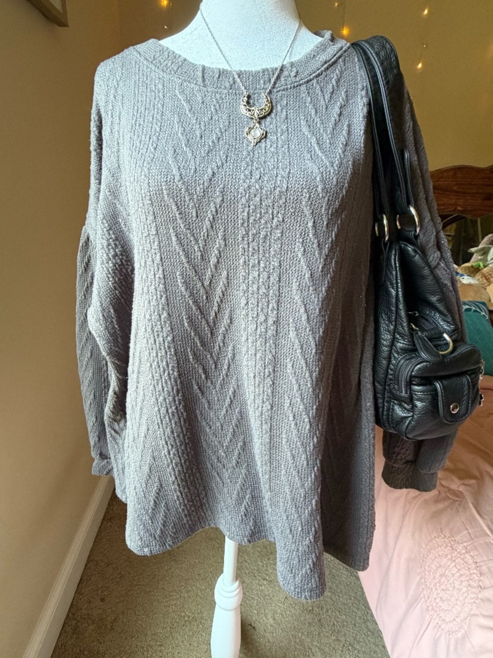 The ultimate cozy grey pullover sweater from Cherish!